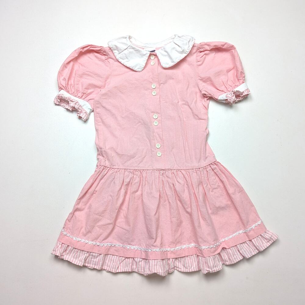 Vintage Pink and White Girls' Dress